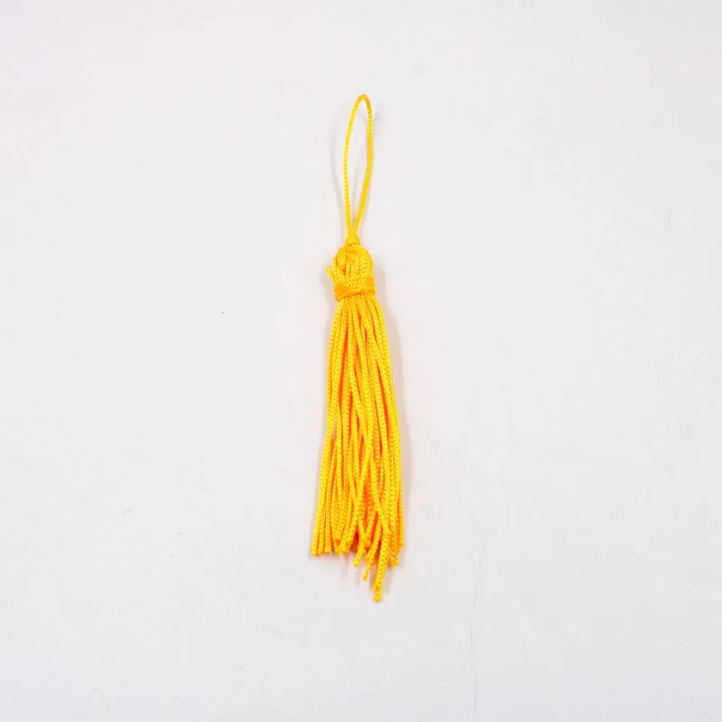 Pingente Pompom Tassel 70Mm Em Poliester Com 100 Peças Po576 - Amarelo