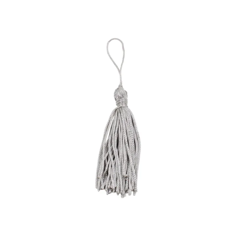 Pingente Pompom Tassel 70Mm Em Poliester Com 100 Peças 589 - Cinza 13