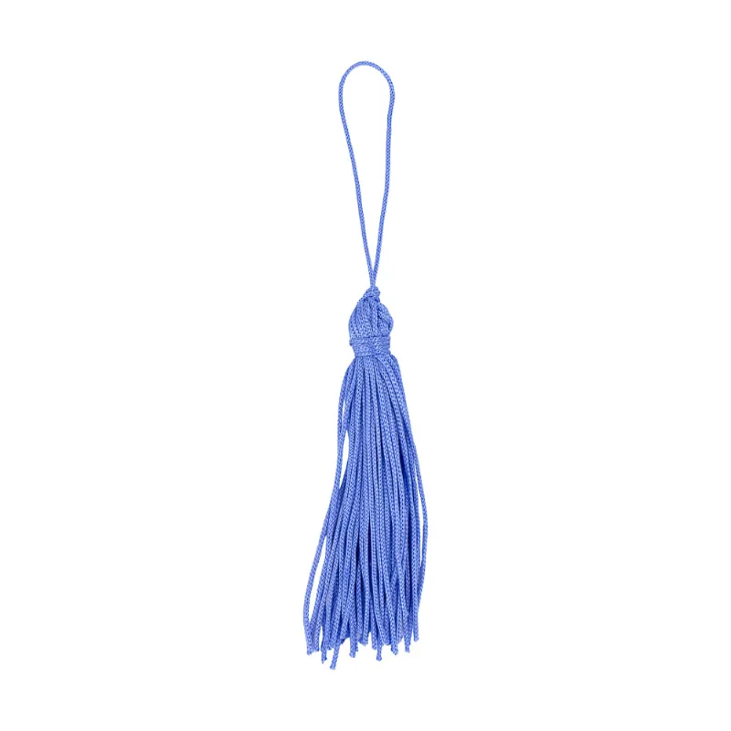 Pingente Pompom Tassel 70Mm Em Poliester Com 100 Peças 669G - Azul Céu