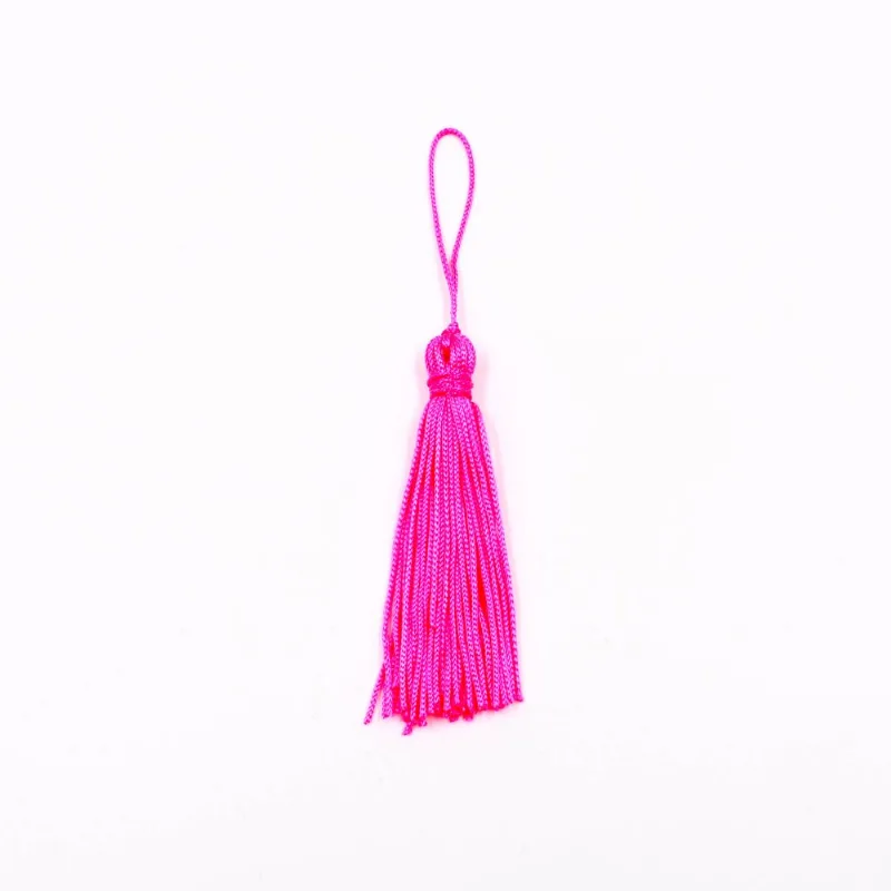 Pingente Pompom Tassel 70Mm Em Poliester Com 100 Peças 1800 - Rosa Fluor