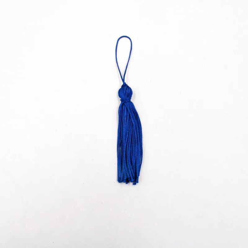 Pingente Pompom Tassel 70Mm Em Poliester Com 100 Peças Azul Escuro