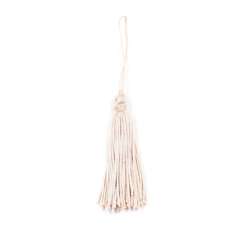 Pingente Pompom Tassel 70Mm Em Poliester Com 100 Peças 774Po - Bege