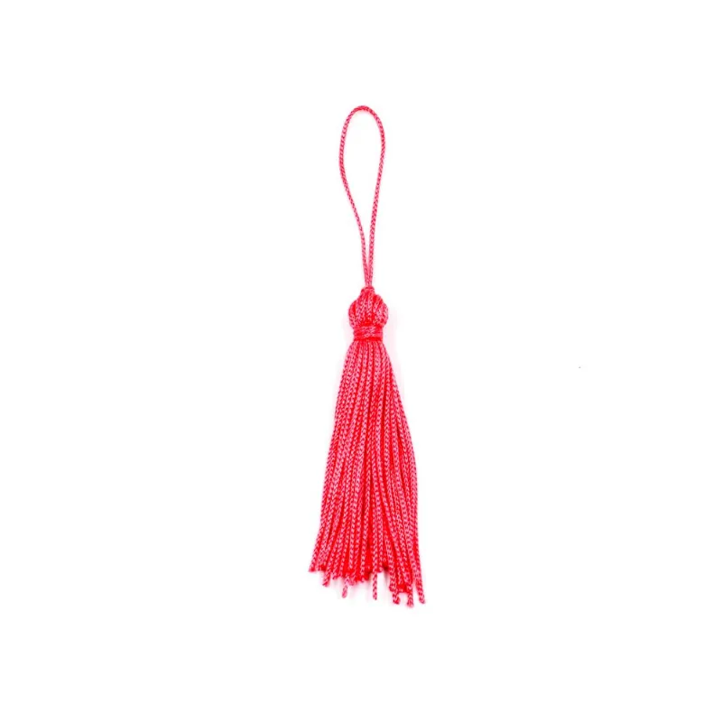 Pingente Pompom Tassel 70Mm Em Poliester Com 100 Peças Po1893 - Rosa Bege