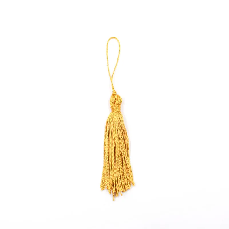 Pingente Pompom Tassel 70Mm Em Poliester Com 100 Peças 226 - Dourado