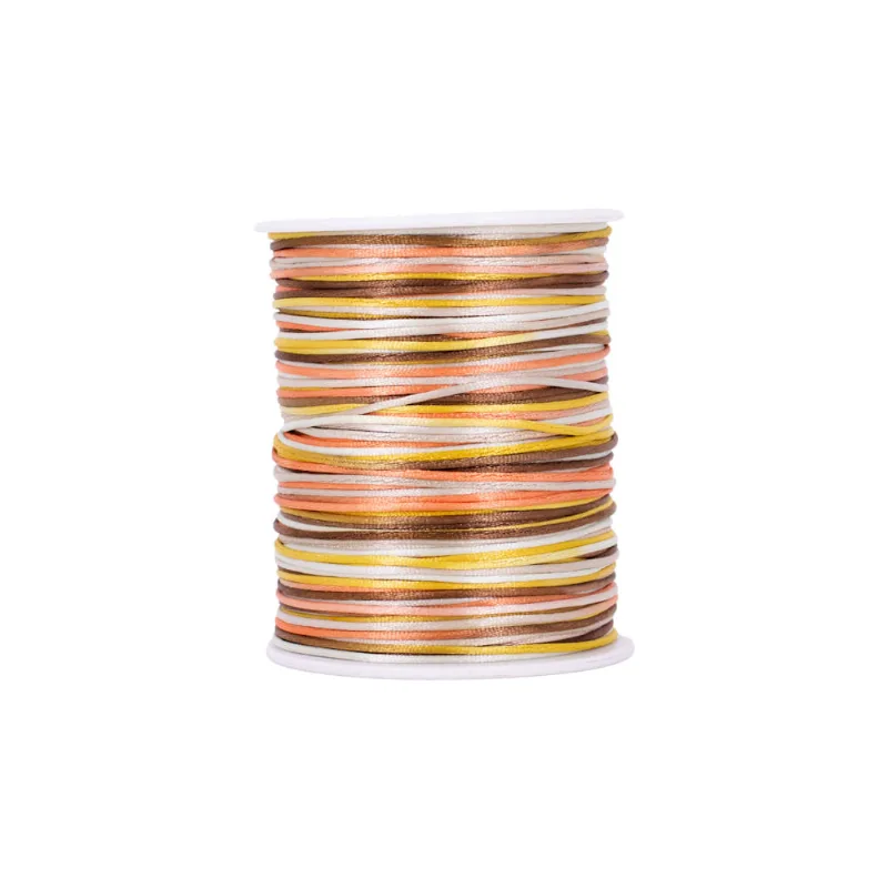 Carretel Fio De Cetim Tie Dye 01Mm Com 100 Metros 249 - Marrom Claro