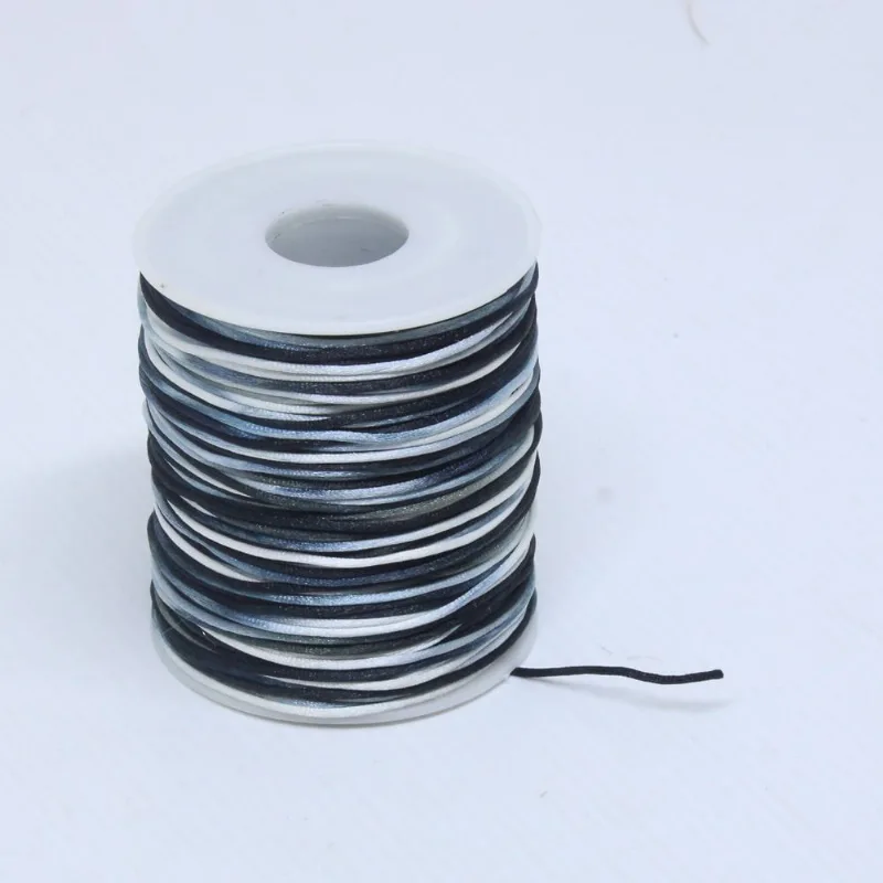 Carretel Fio De Cetim Tie Dye 01Mm Com 100 Metros 225 - Preto Z25