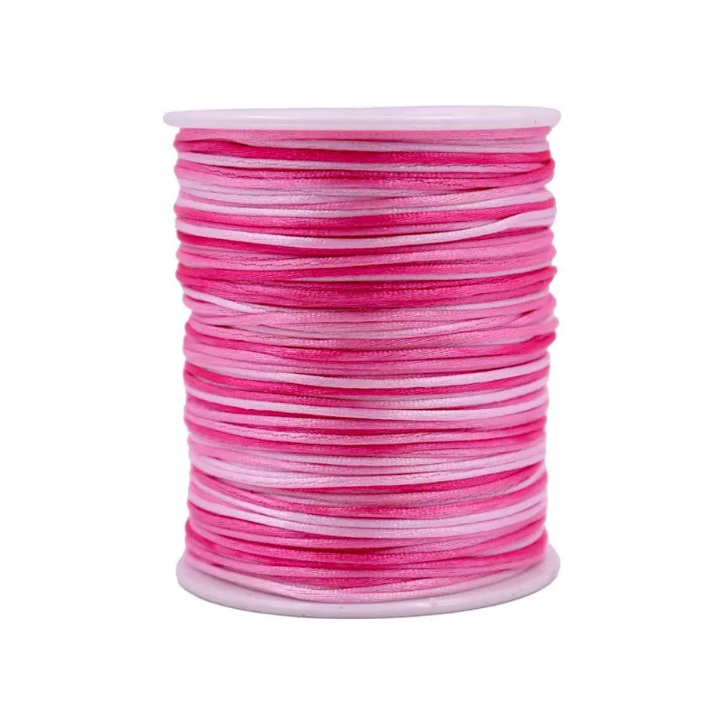 Carretel Fio De Cetim Tie Dye 01Mm Com 100 Metros 206 - Rosa Chiclete