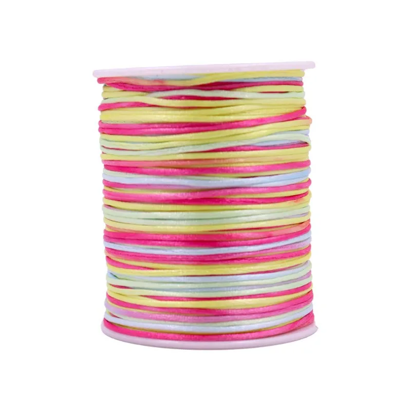 Carretel Fio De Cetim Tie Dye 01Mm Com 100 Metros 519 - Colorido Bebe