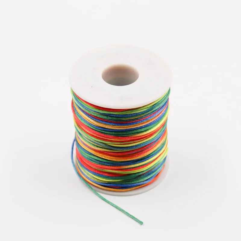 Carretel Fio De Cetim Tie Dye 01Mm Com 100 Metros 984 - Colorido Misturado