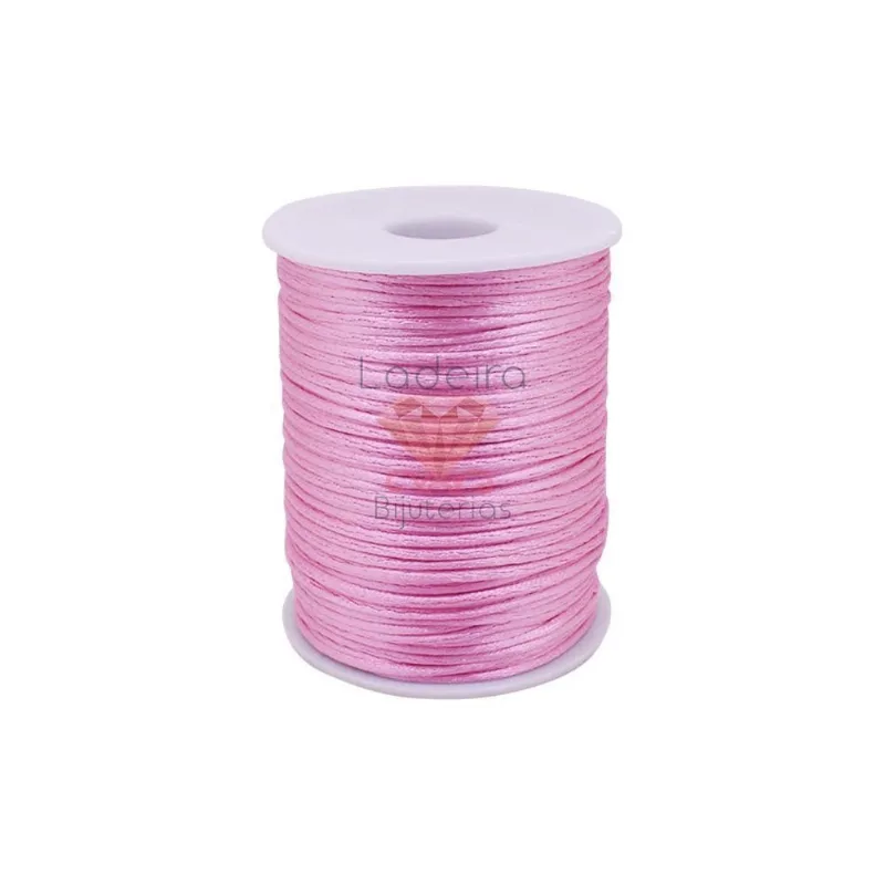 CARRETEL FIO DE CETIM 1.5MM 100MT Po1893 - Rosa Bege