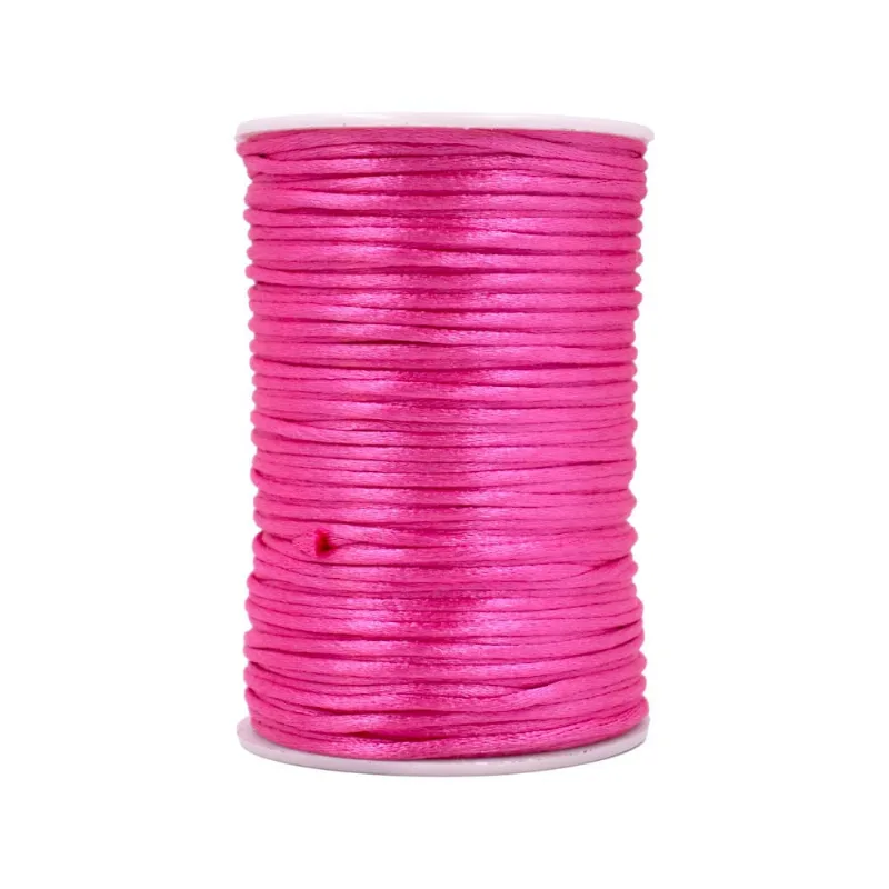 Carretel Fio De Cetim 02Mm Com 100 Metros 1800 - Rosa Fluor