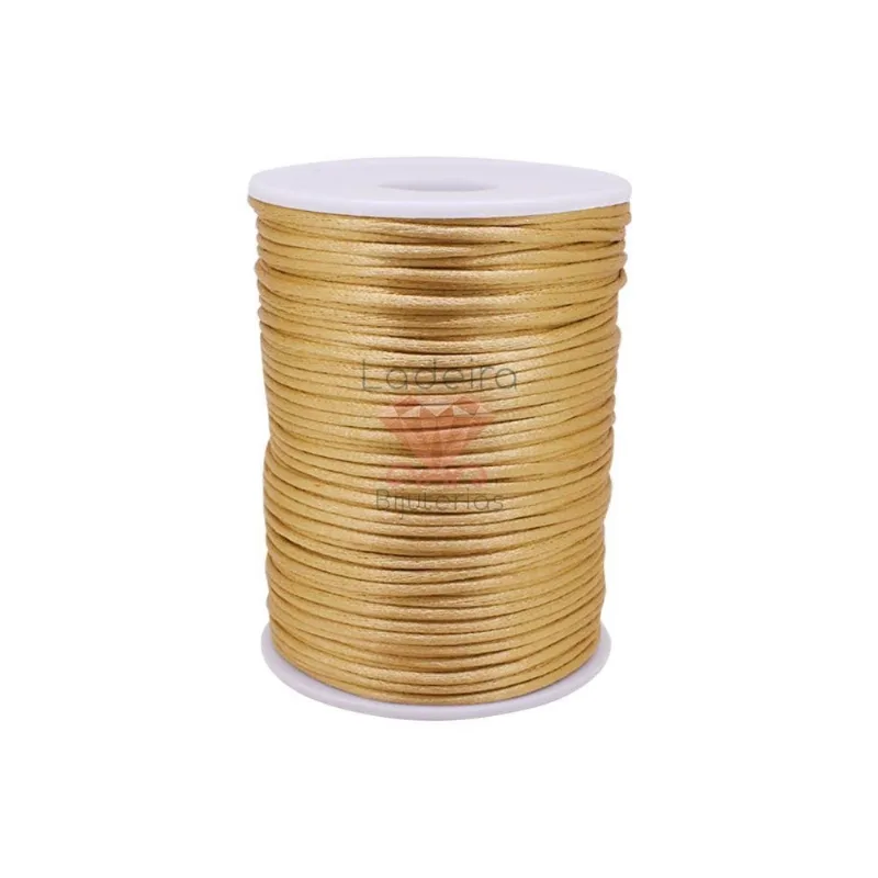 Carretel Fio De Cetim 02Mm Com 100 Metros Po282 - Marrom Claro
