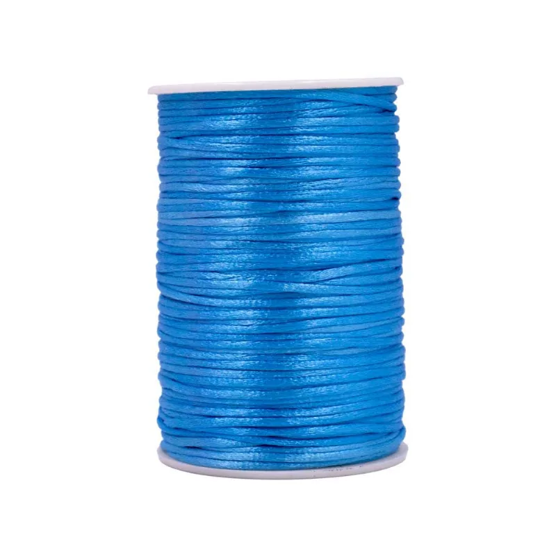 Carretel Fio De Cetim 02Mm Com 100 Metros Po1624 - Azul Turquesa