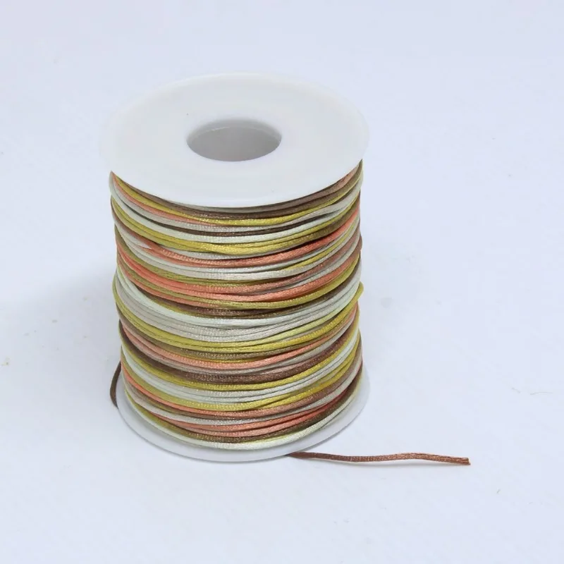 Carretel Fio De Cetim Tie Dye 02Mm Com 100 Metros 249 - Marrom Claro