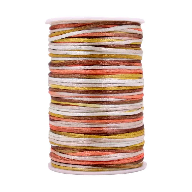 Carretel Fio De Cetim Tie Dye 02Mm Com 100 Metros 243 - Marrom