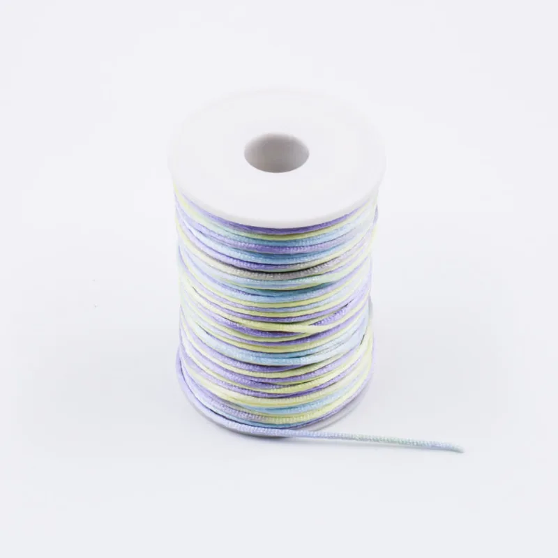 Carretel Fio De Cetim Tie Dye 02Mm Com 100 Metros 090 - Colorida 090
