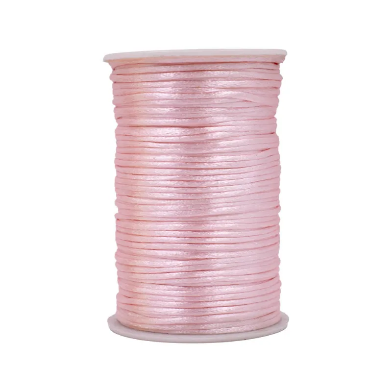 Carretel Fio De Cetim 02Mm Com 100 Metros Po1893 - Rosa Bege