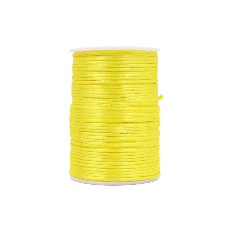 Carretel Fio De Cetim 02Mm Com 100 Metros 916Ct-Amarelo Canario
