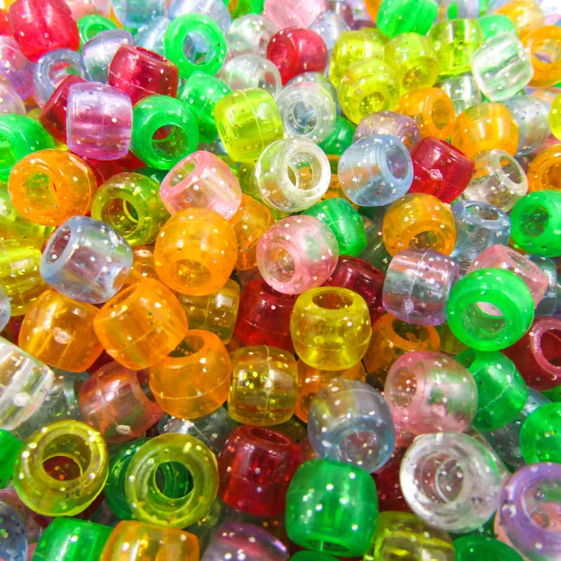 TERERE TRANSLUCIDO COM GLITTER 6X8MM EM PLASTICO COM 500GR 103 - Colorido