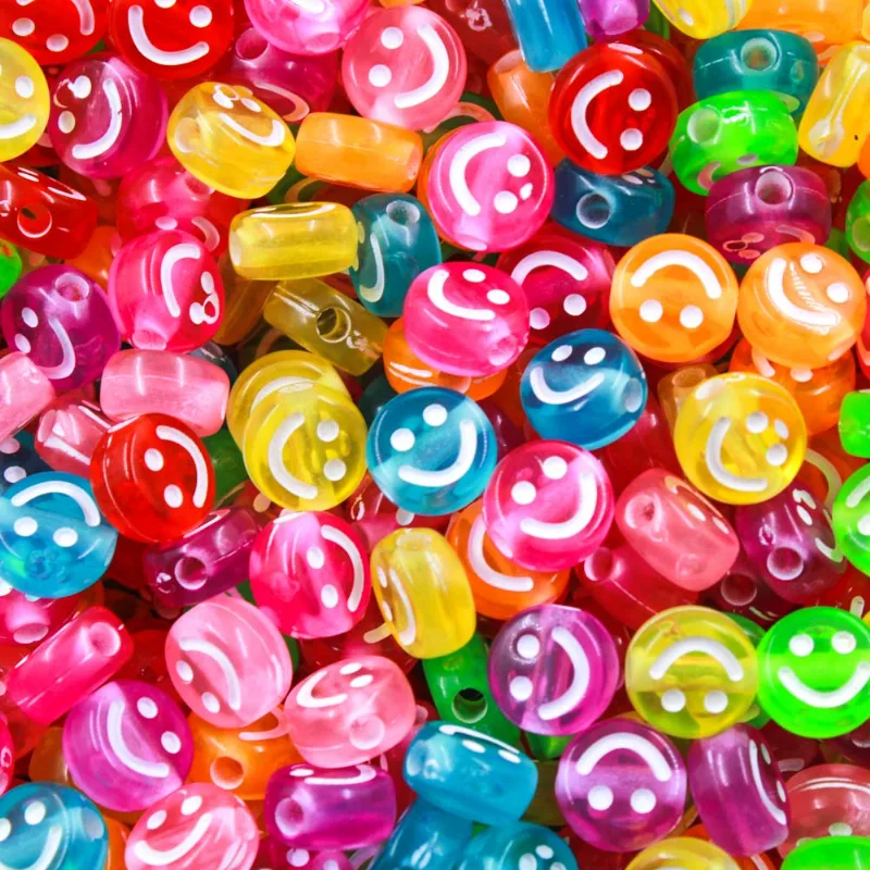 Entremeio Redondo Smile Translucido 05X10mm Em Acrilico Com 500G 103 - Colorido