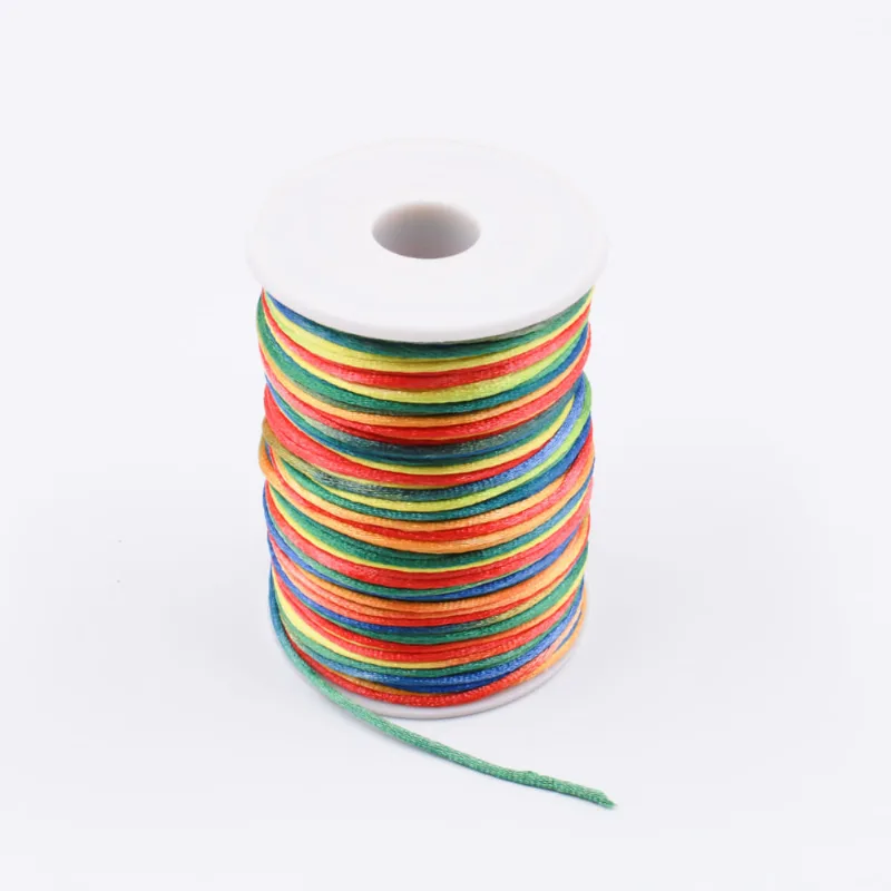 Carretel Fio De Cetim Tie Dye 02Mm Com 100 Metros 614 - Arco Iris
