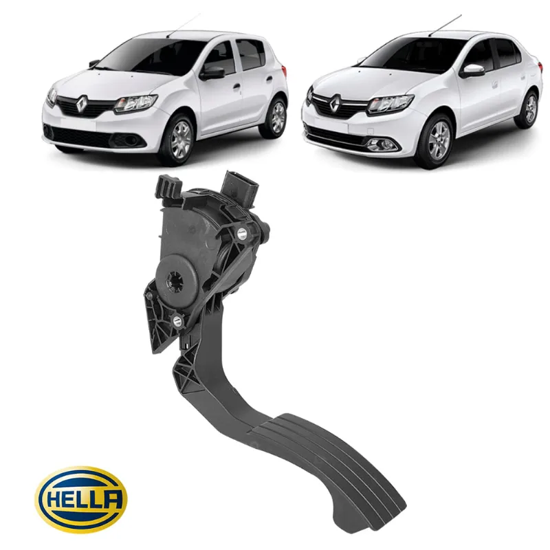 Pedal do Acelerador Eletrônico Logan Sandero 13/18 Com Sensor de Posição Hella