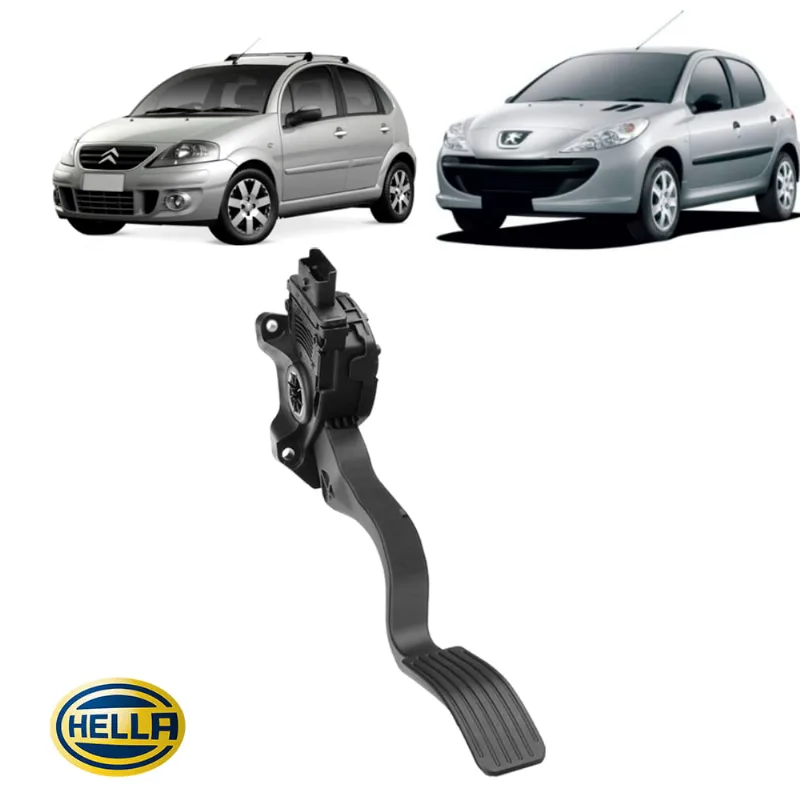 Pedal do Acelerador Eletrônico Citroen C3 09/16 Peugeot 207 208 06/17 Cambio Manual Com Sensor de Posição Hella