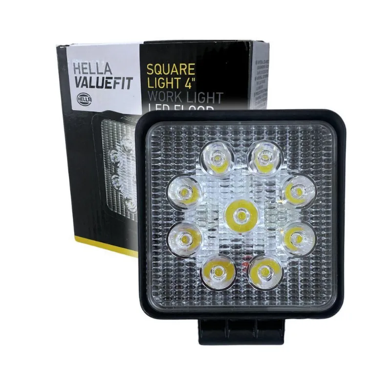 Farol Milha Neblina Trabalho Quadrado Hella Valuefit 9 Led