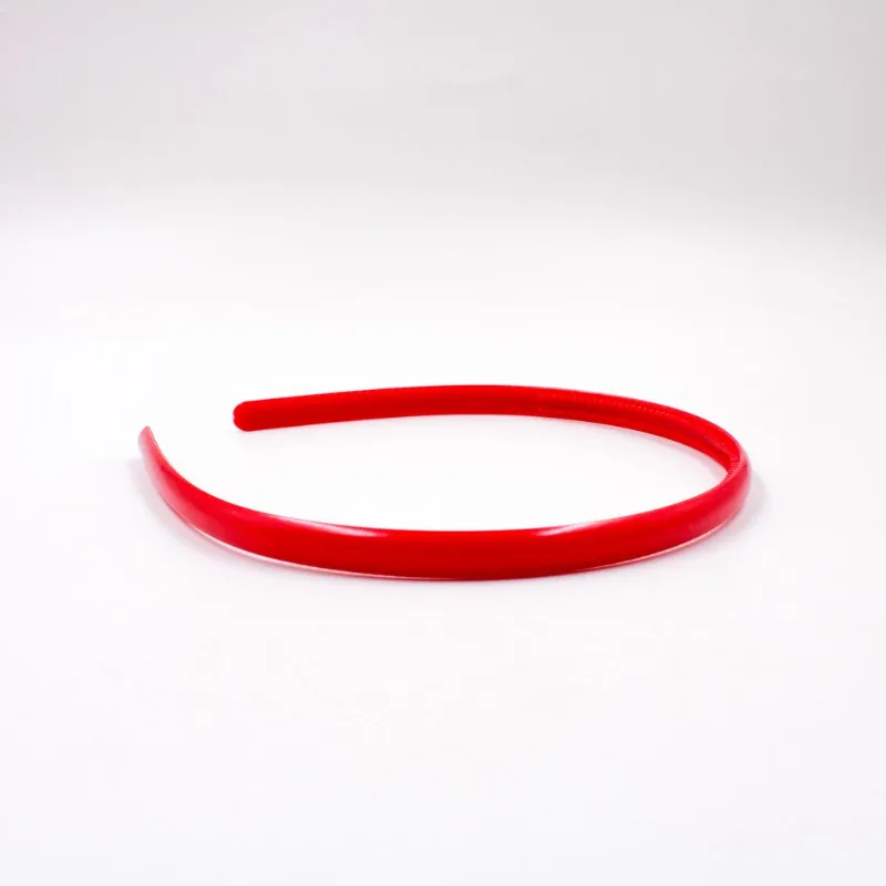Tiara Arredondada Com Dente 8Mm Em Plastico Com 12 Unidades 079T - Vermelho 079
