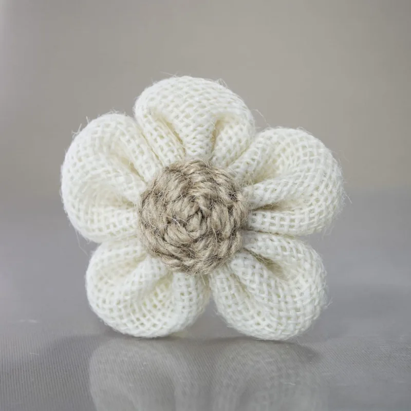 FLOR VIOLETA 8CM DE RAMI COM 20 PEÇAS 041Fi - Branco Com Bege