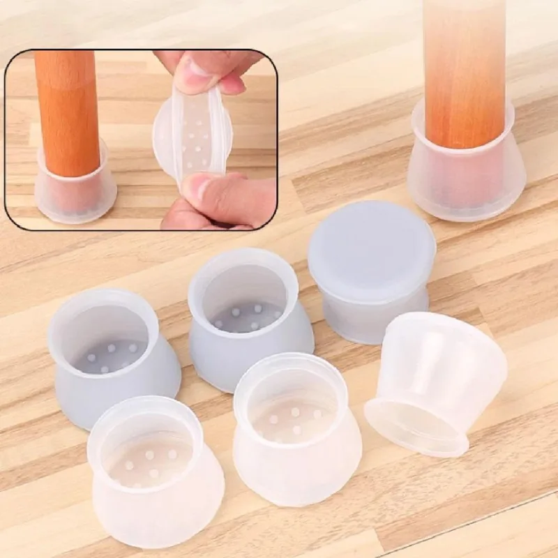 Protetor Silicone Perna Mesa 4 Peças | Anti Ruído