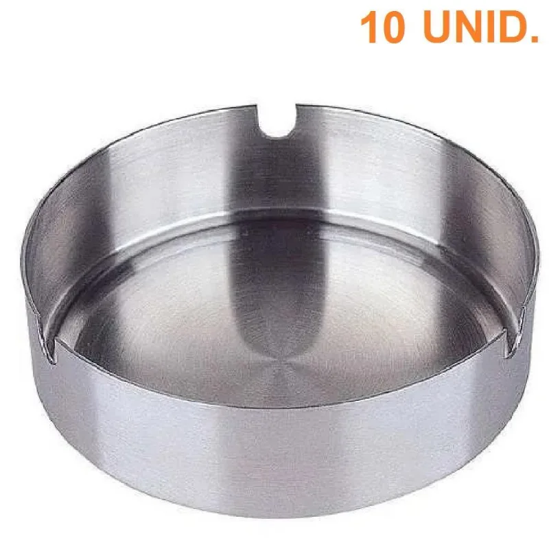 Cinzeiro Aço Inox Redondo - 10 Unidades