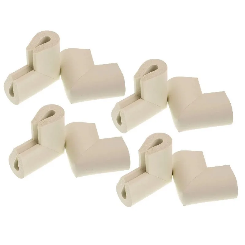 Protetor Quina Canto De Mesa Borracha 8 Peças Bege 8x3cm