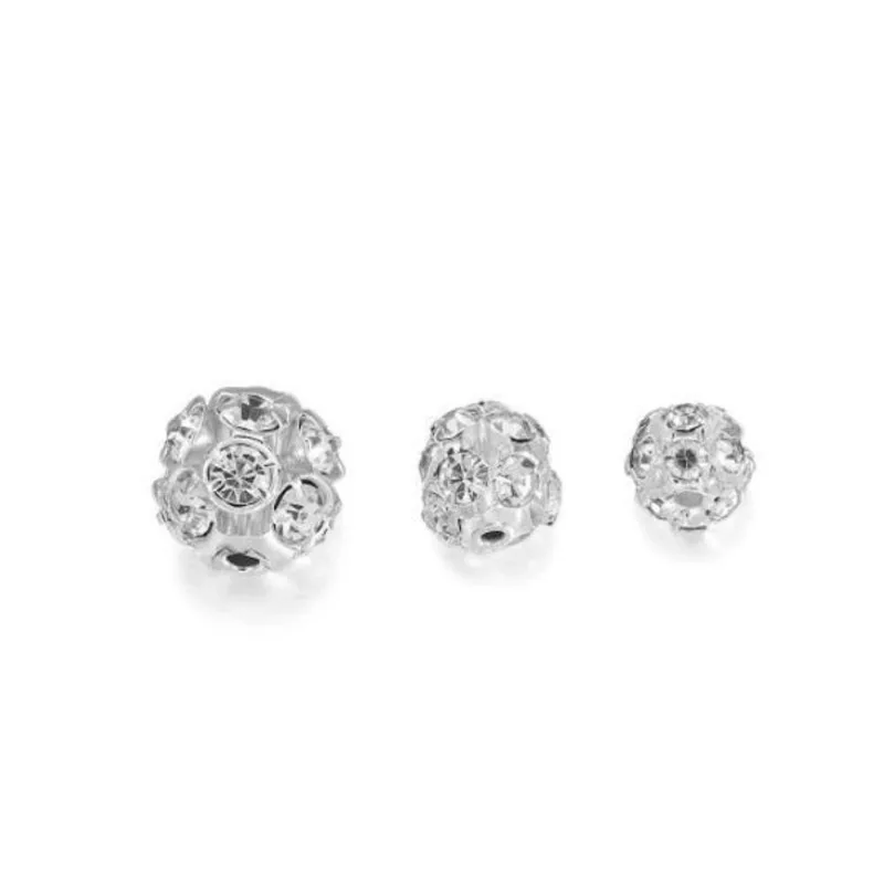 Miçanga Bola Metal Em Strass 8mm