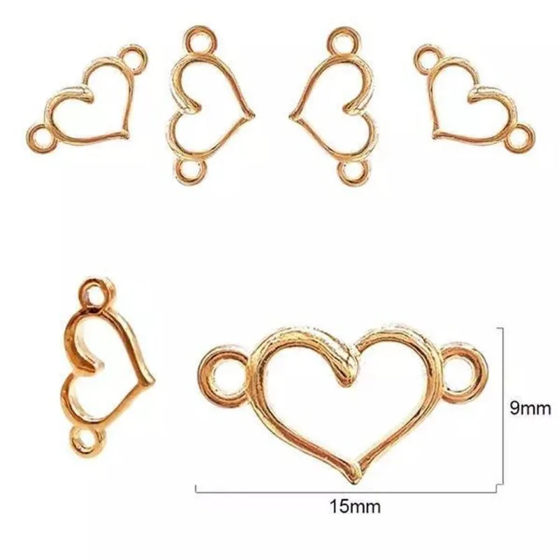 Entremeio De Metal Formato Coração 15x9mm Com 5 Unidades