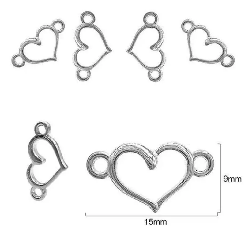 Entremeio De Metal Formato Coração 15x9mm Com 5 Unidades