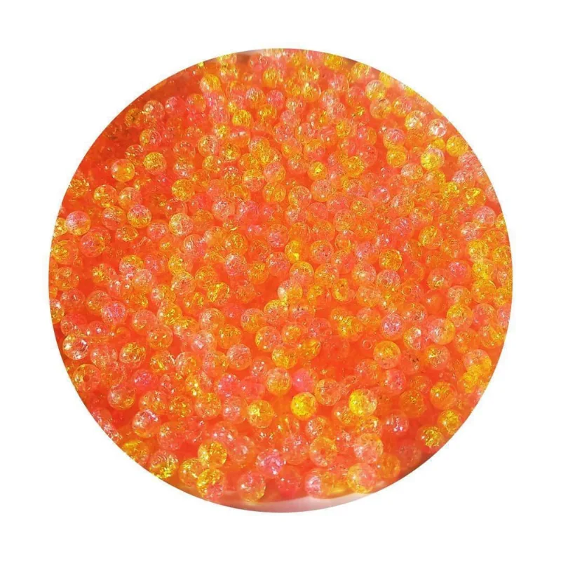 Miçanga Craquelada 8Mm Tie Dye Rosa E Laranja Com 100 Peças