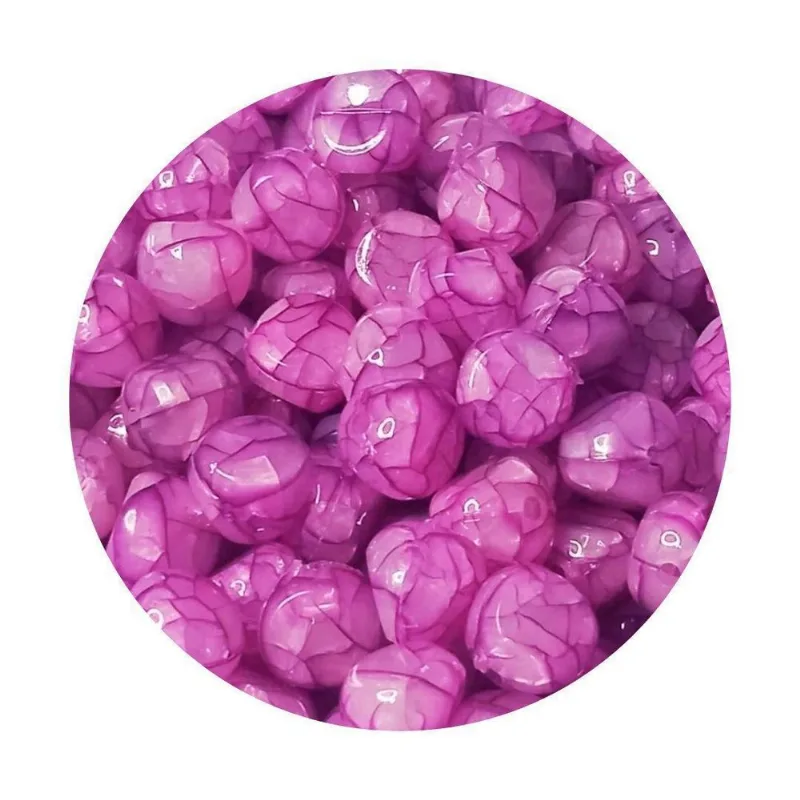 Miçanga Pedra Resina 12mm Lilás 100 Peças