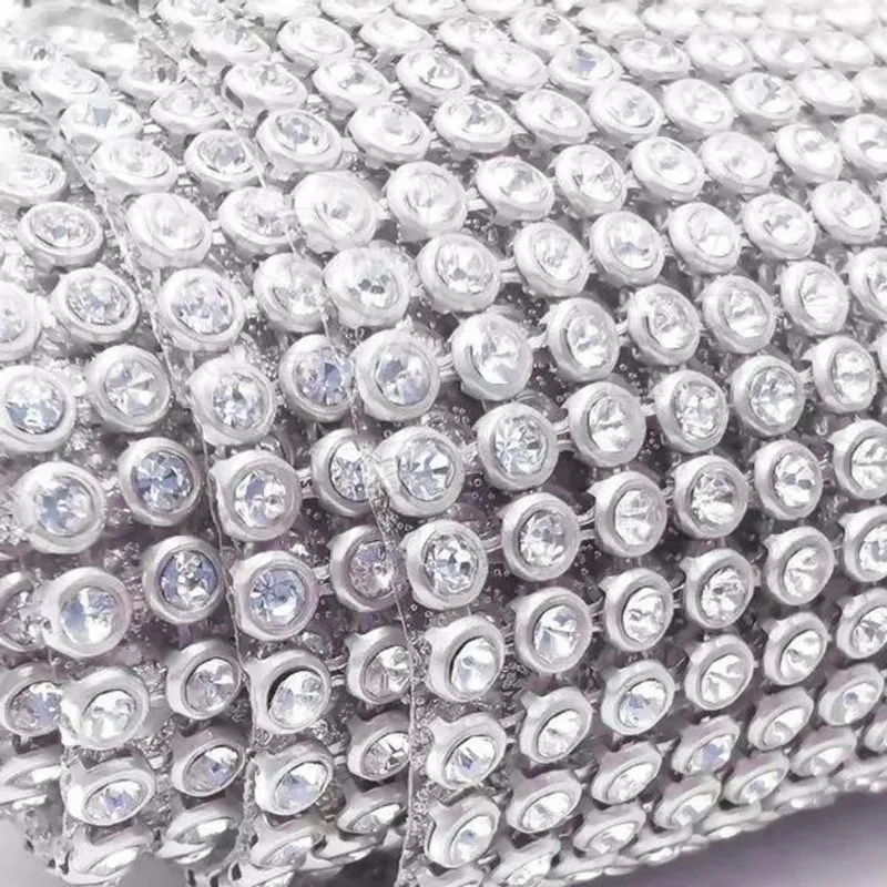 Manta De Strass 3mm Termocolante 45cm X 10cm Prata