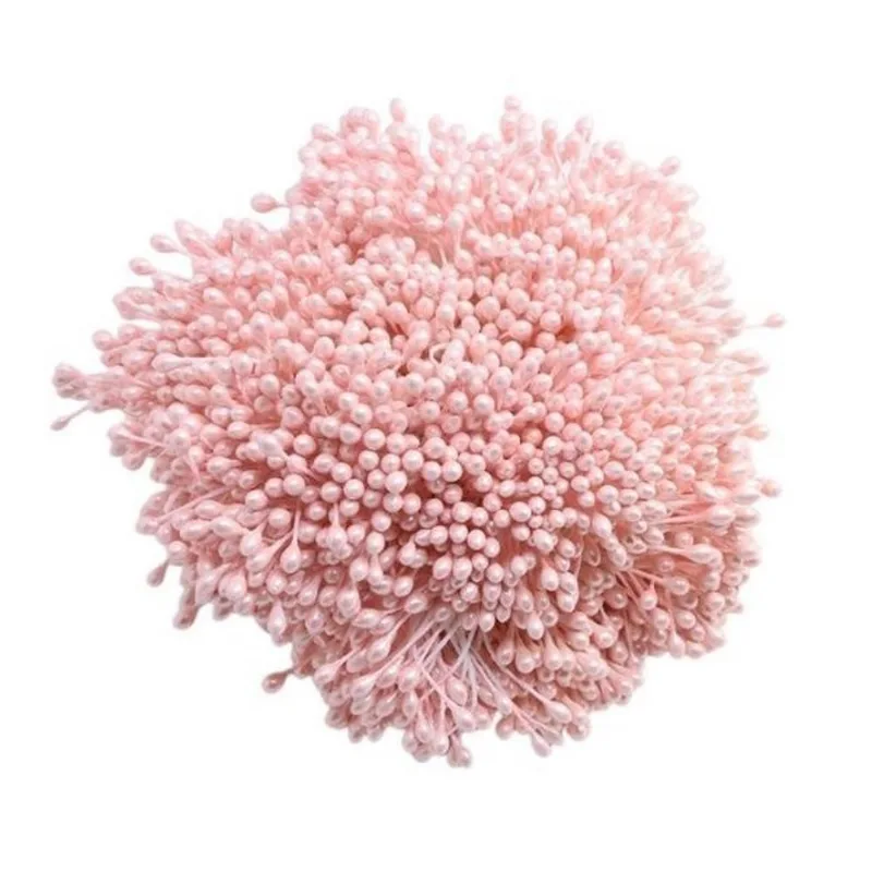 Pistilo Para Artesanato Flor Rosa Claro 6Cm Com 100 Unidades