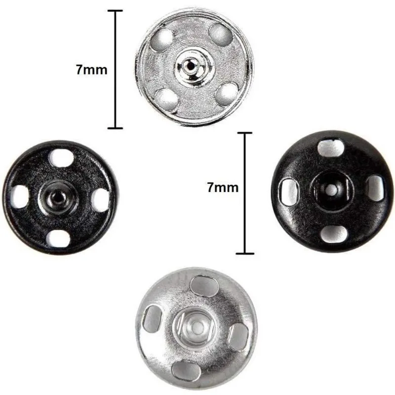 Colchete De Pressão N.1 Níquel 7Mm Cartela Com 36 Peças