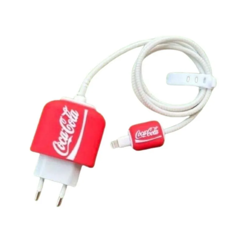 Capa Protetora De Carregador Cabo De Silicone Coca Cola