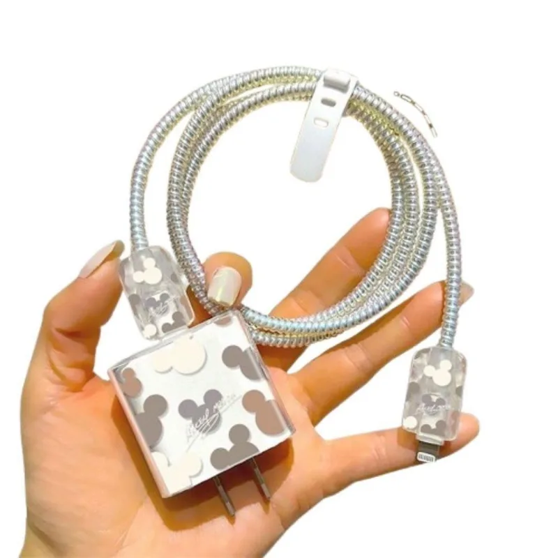 Capa Protetora De Carregador Cabo De Silicone Mickey Mouse