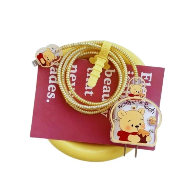 Capa Protetora De Carregador Cabo De Silicone Ursinho Pooh
