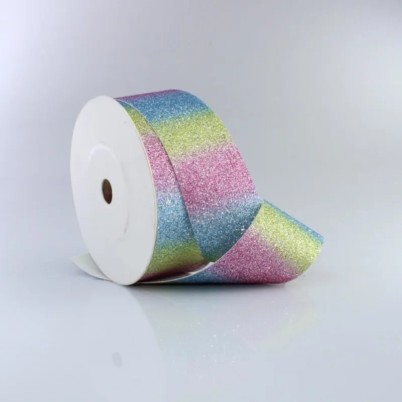 FITA POLIESTER GLITTER COLORIDO 38MM COM 9 METROS 103 - Colorido