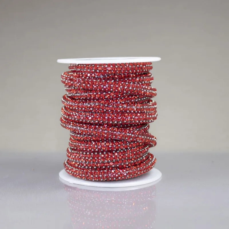 Cordao De Chaton E Strass 06Mm Com 4 Metros 201 - Vermelho