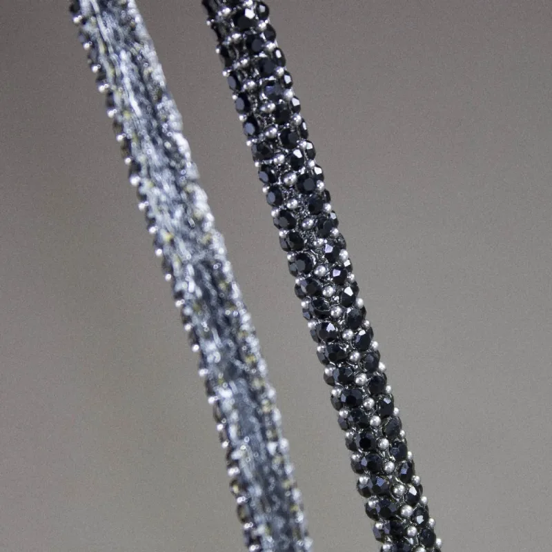 Cordao De Chaton E Strass 06Mm Com 4 Metros 225 - Preto Z25