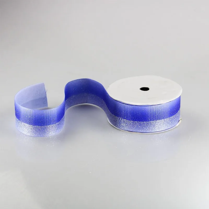 FITA DE GORGURAO COM GLITTER NAS LATERAIS 40MM COM 9 METROS 237 - Azul Royal