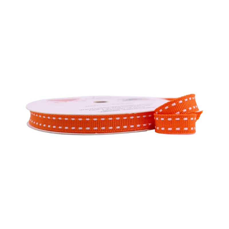 FITA DE GORGURÃO PESPONTADA 10MM EM POLIESTER COM 10 METROS 668Y - Laranja