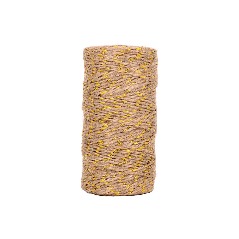 Fio De Juta Com Brilho 02Mm Com 100 Metros 229F - Bege